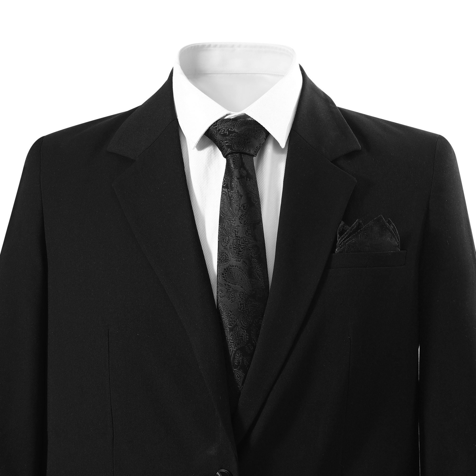 Allthemen Krawatte (Set) Herren 4-tlg Set Krawatte Fliege Einstecktuch Manschettenknöpfe