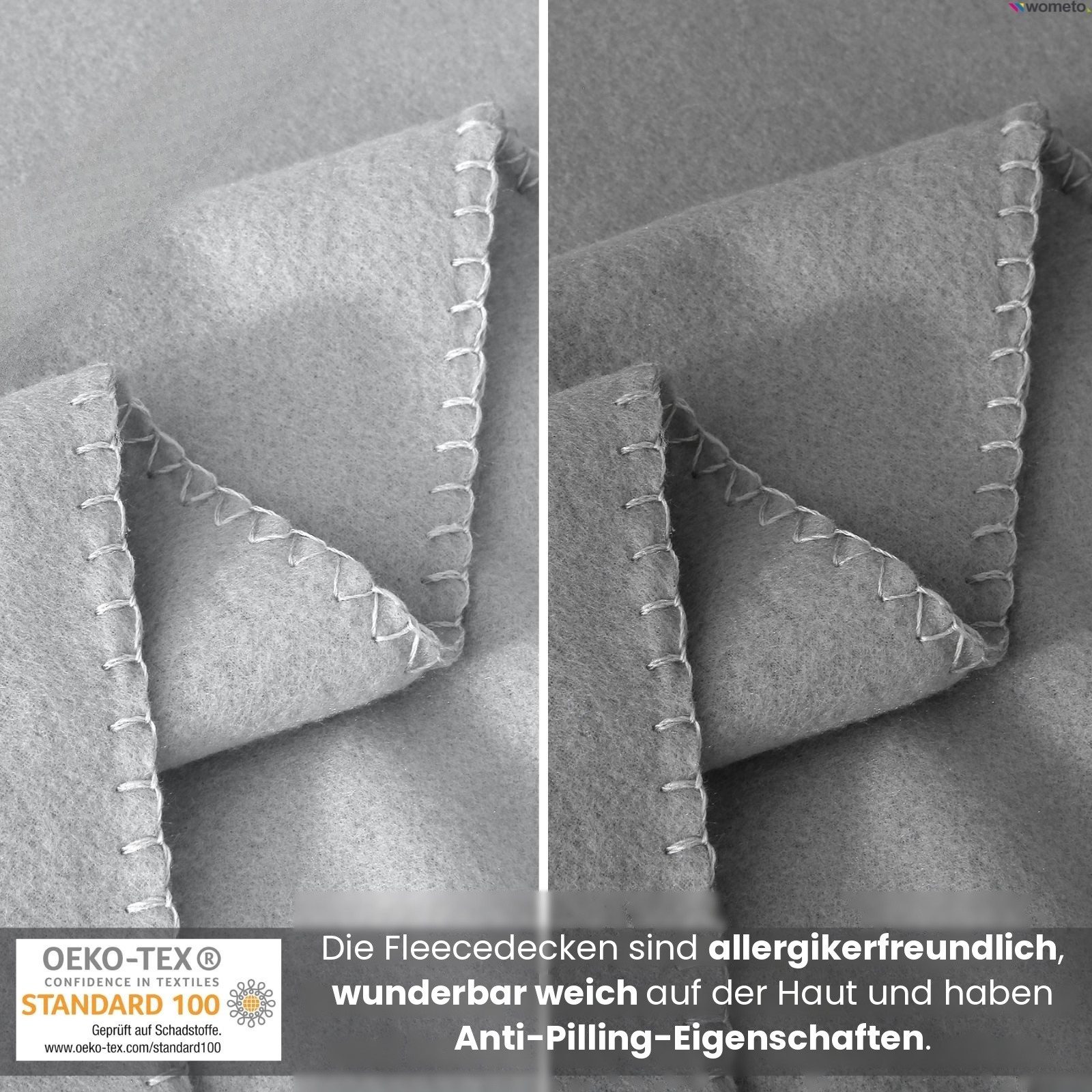 Wohndecke eco-line Fleecedecke ca. 130x160, wometo, OEKO-TEX®, 100% recyceltes Material, Antipilling – Bild 2 von 5