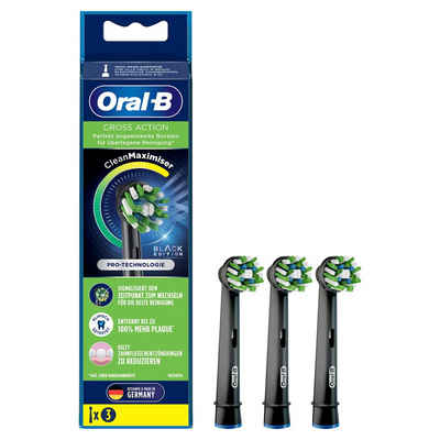 Oral-B Aufsteckbürsten Cross Action CleanMaximizer - 3er Pack - schwarz