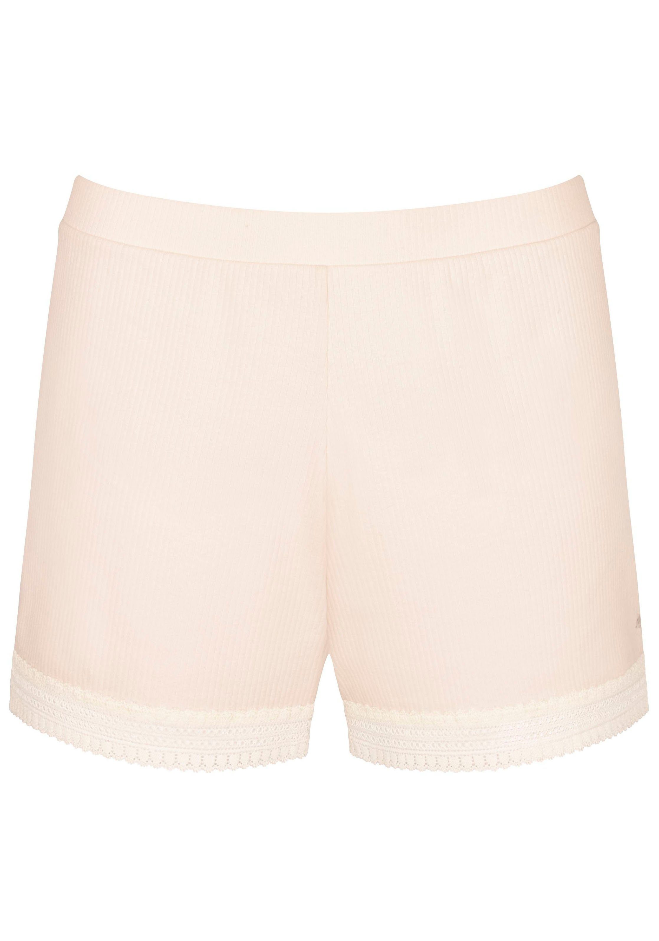 weicher Ribbed Passform, Spitzenbesatz ANGORA lockerer Short mit Relaxshorts GO Sloggi