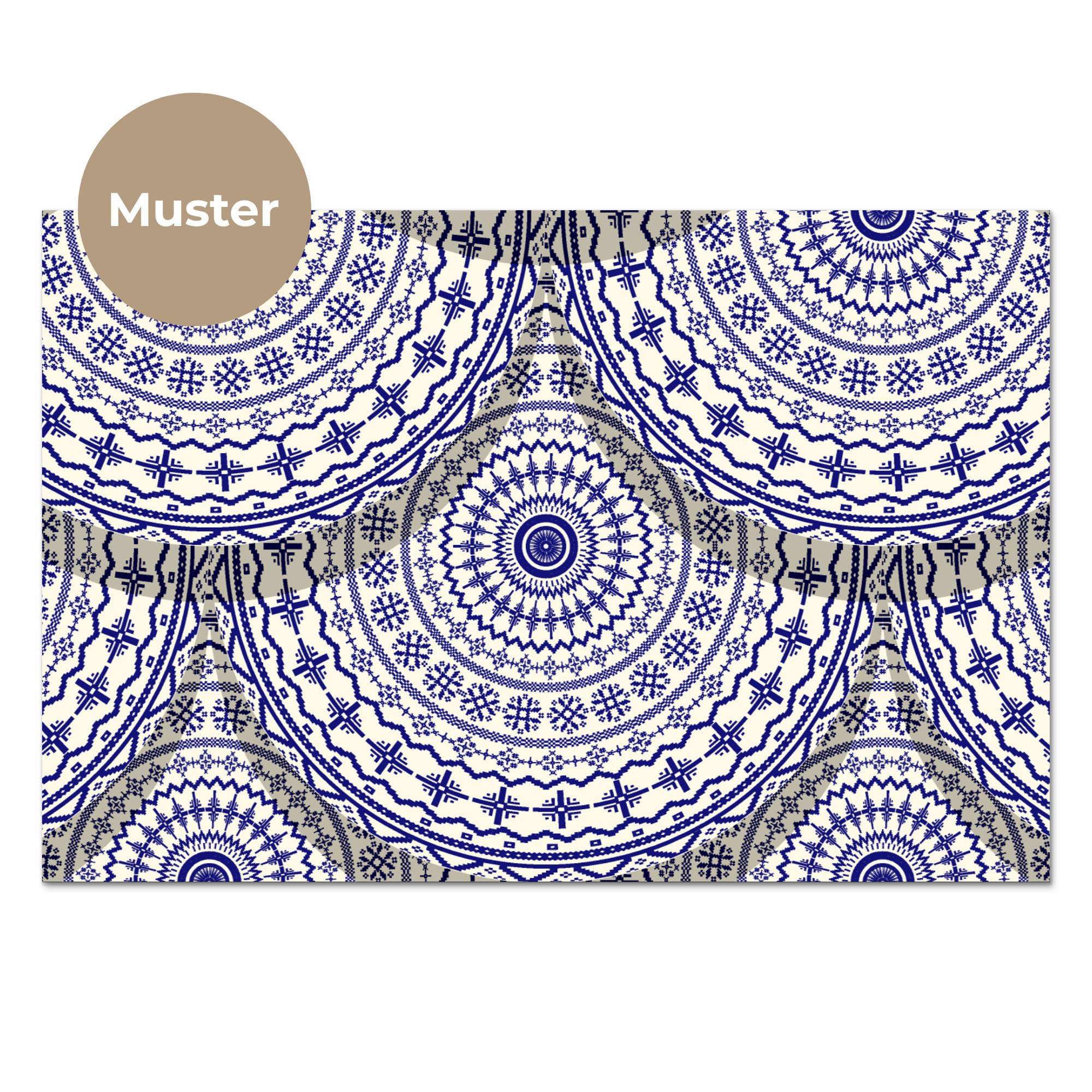 KitchenYeah Küchenrückwand Muster selbstklebend (keine Folie) Design - Delfter Blau - Muster, (1-tlg), Spritzschutz, Küche, Rückwand, Küchenwand, Küchenfront, 30x20 cm
