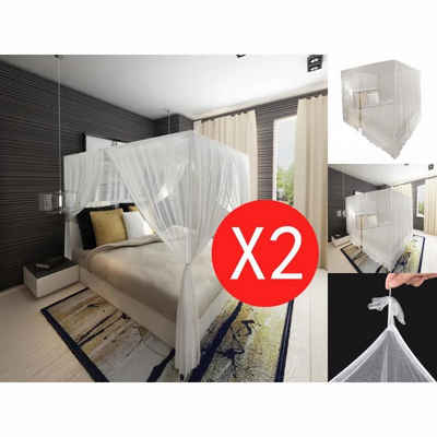 vidaXL Insektenschutz-Fensterrahmen »Moskitonetz Bett zwei Stück quadratisches Set 3 Öffnungen«