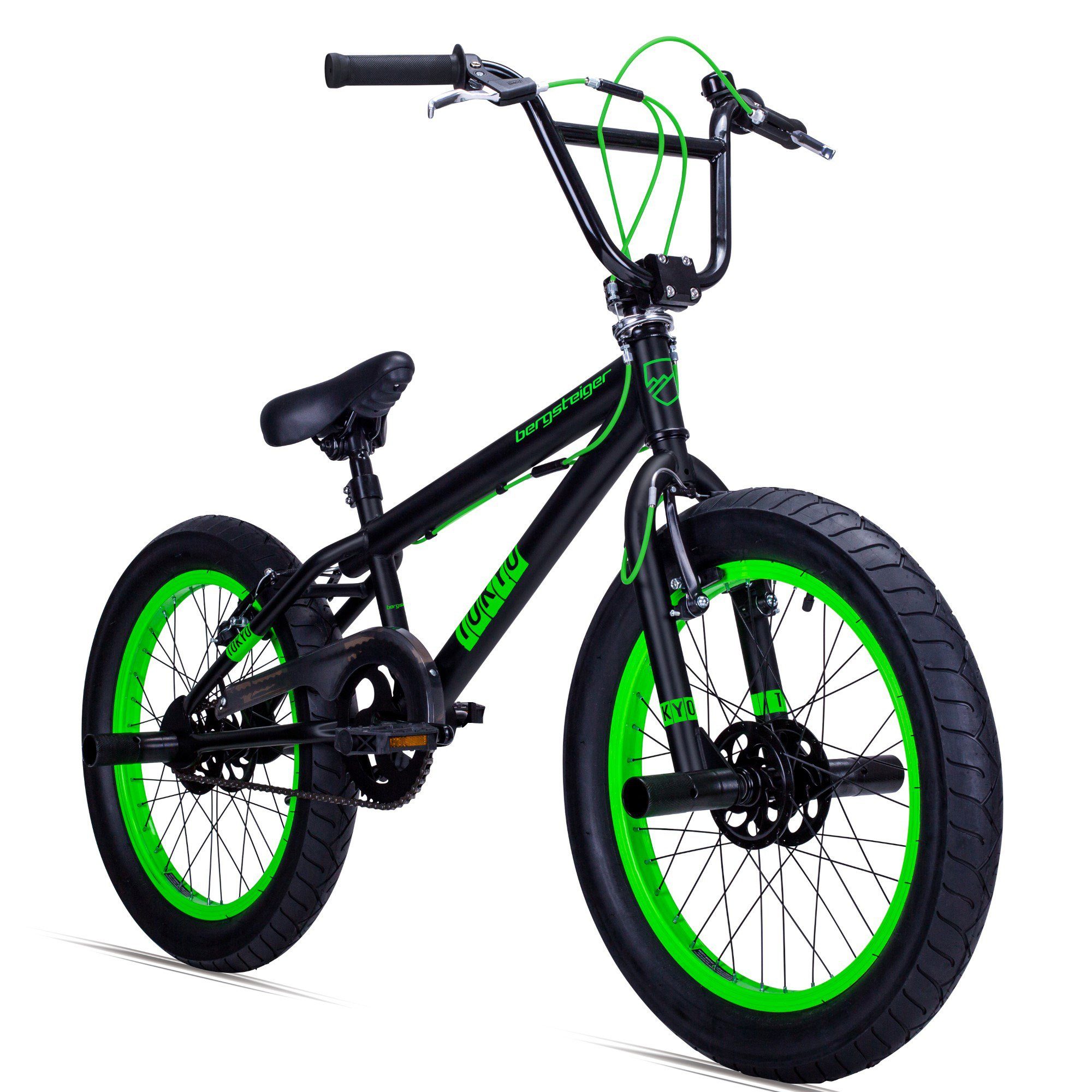 bergsteiger BMX-Rad Tokyo 20 Zoll, Fatbike, 360° Rotor-System, Mädchen, Jungen, 1 Gang, V-Bremsen, Freestyle