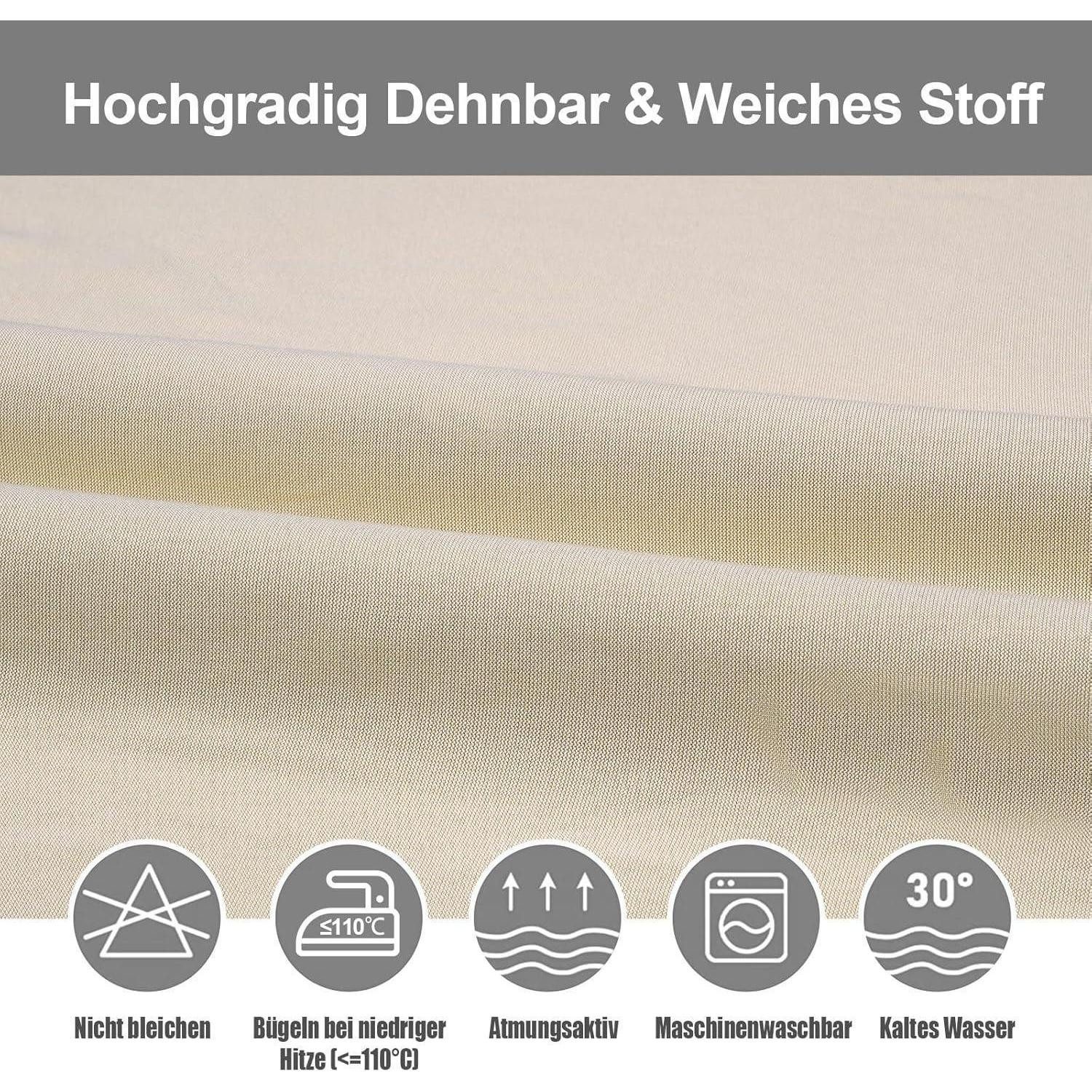 LuxusKollektion Stuhlbezug Stuhlhussen Stretch Schwingstuhl waschbar abnehmbar Beige 4er Set – Bild 4 von 5