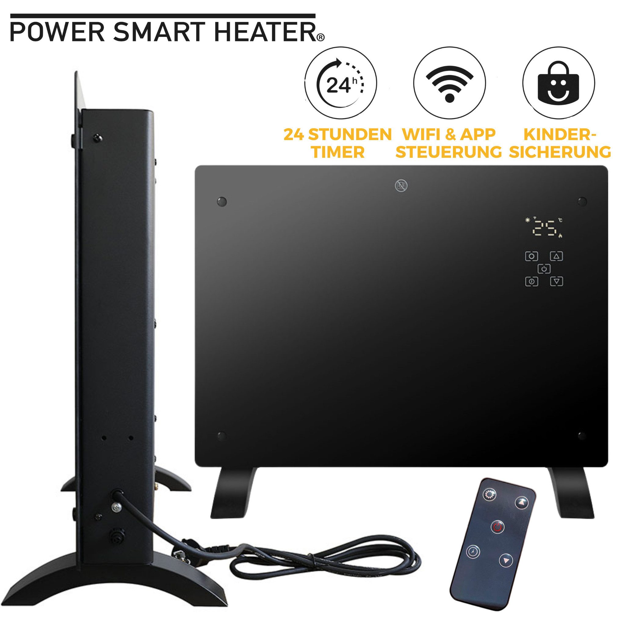 Starlyf Elektro-Heizkörper Power Smart Heater, Elektroheizung, freistehend & Wandmontage mit App Steuerung, WiFi