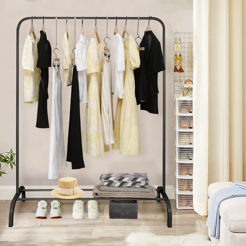 JEOBEST Garderobenständer Kleiderständer mit Schuhregal, Schlafzimmer Kleiderstange – Bild 2 von 5