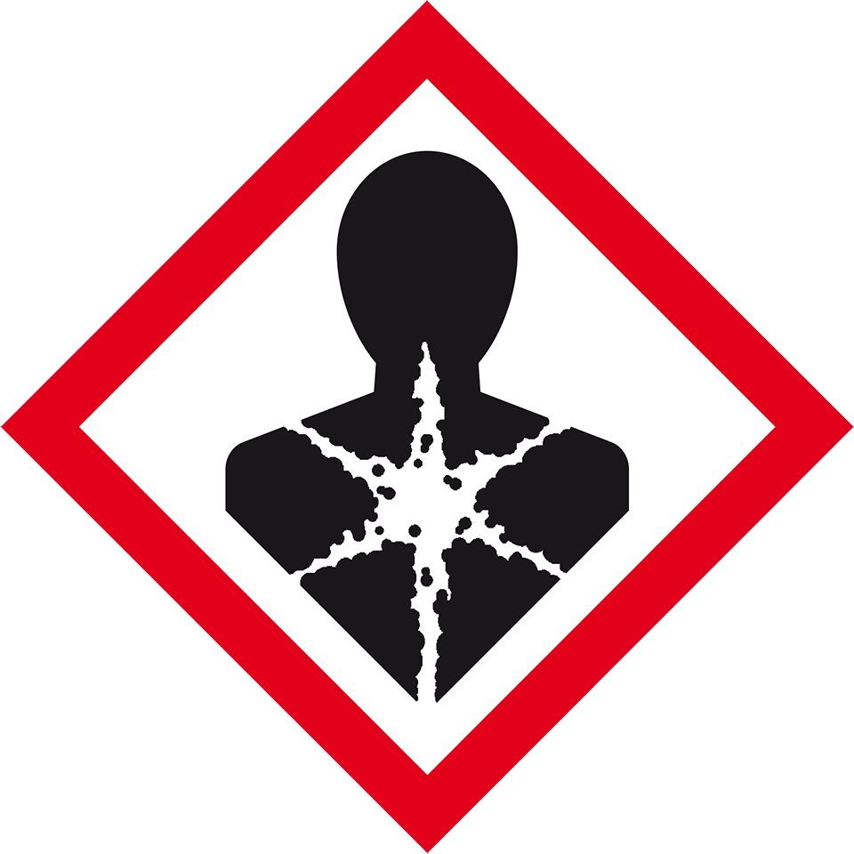 Hinweisschild Symbol Gesundheitsgefahr GHS08,Folie mit Polyesterlam.,105x105mm,2/Bog