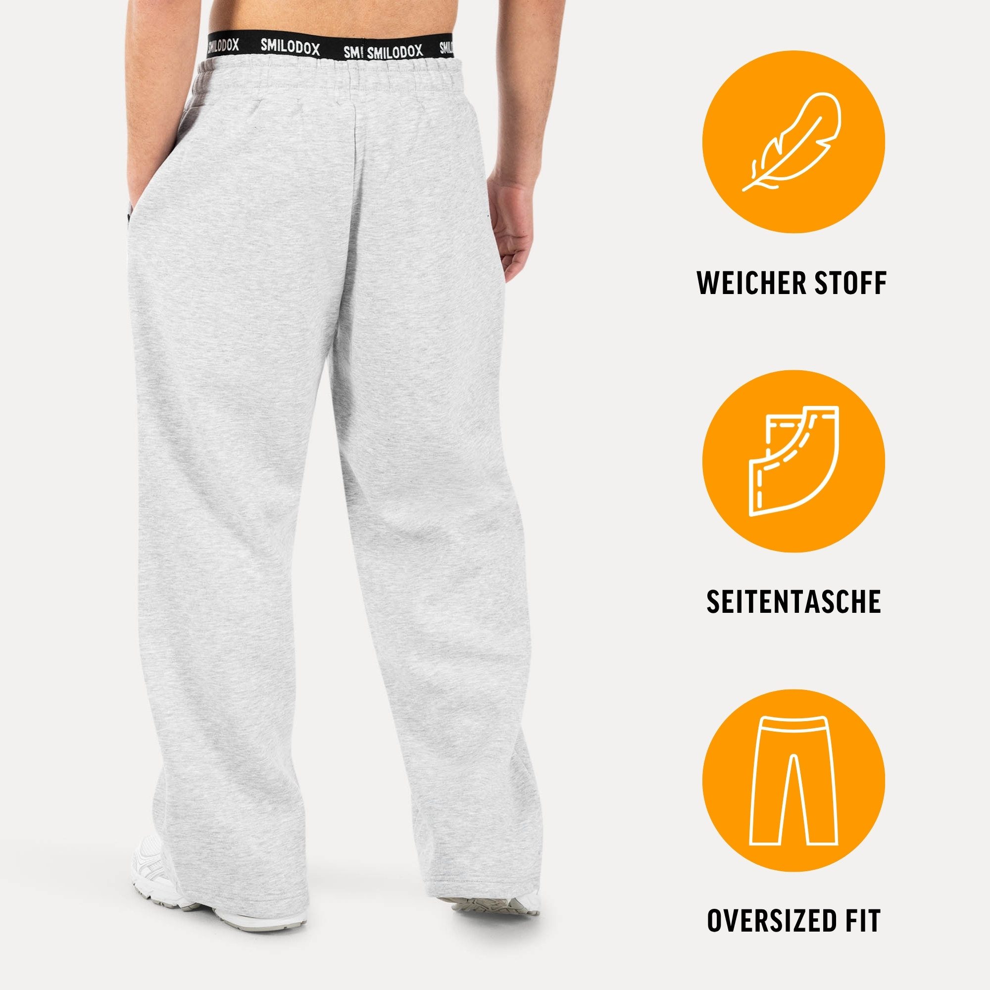 Smilodox Jogginghose Kaleo, Jogger Oversized mit Tunnelzug, elastischem Bund und Logo Praktische Seitentaschen Komfortable Passform Gym Freizeit