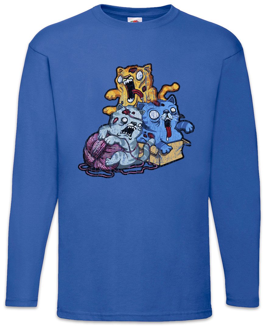 Langarmshirt Zombie Cats Langarm T-Shirt Katzen Kätzchen Kater Katze Cat Walking