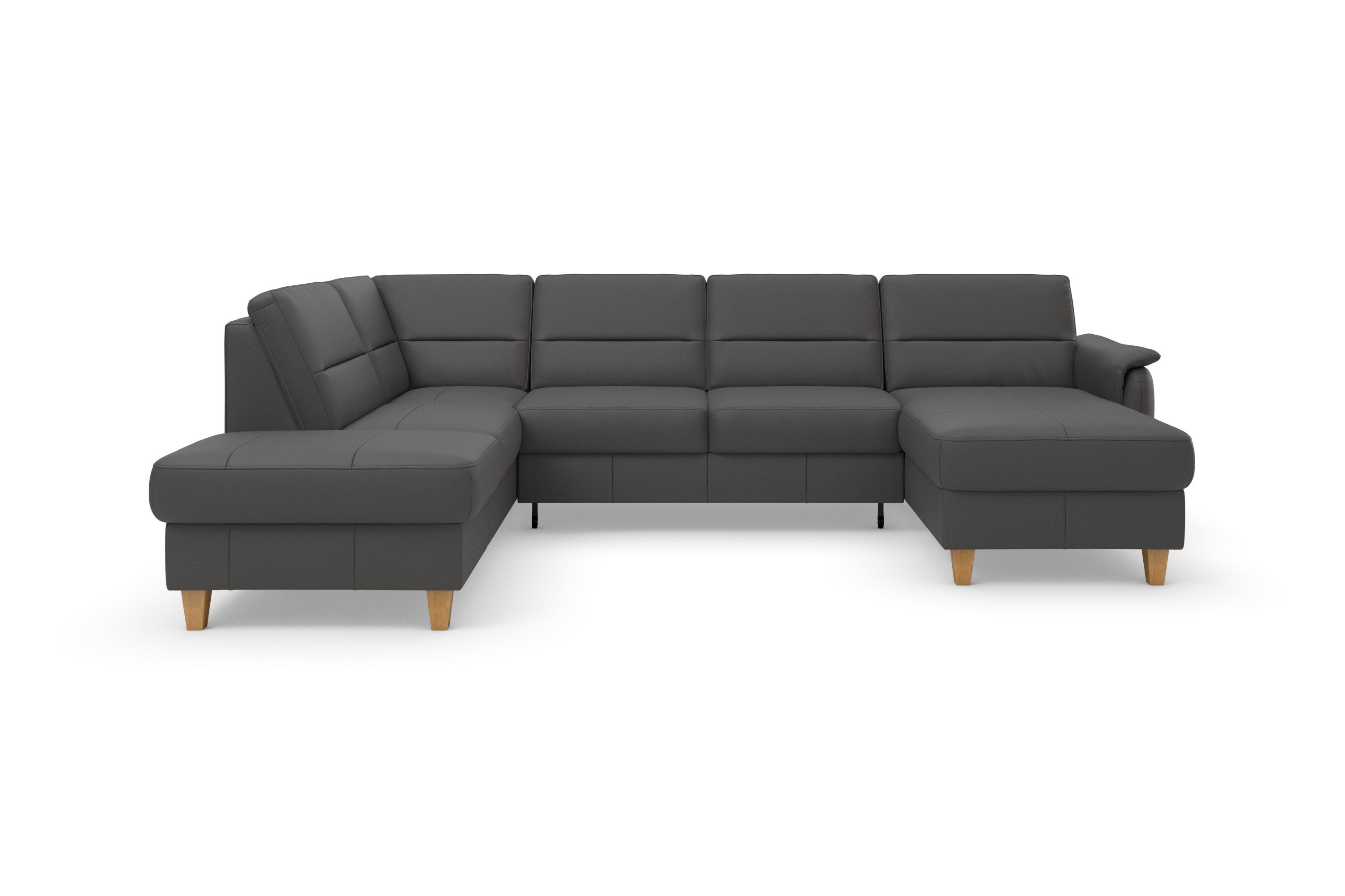 Home affaire Wohnlandschaft Palmera U-Form, B: 308 cm, optional Bettfunktion & Bettkasten, Federkern