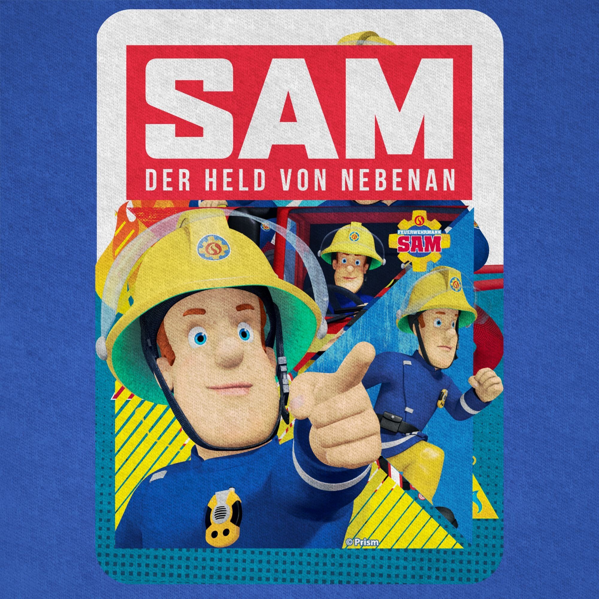 Shirtracer T-Shirt Sam Feuerwehrmann nebenan 02 Jungen Held Royalblau von der Sam