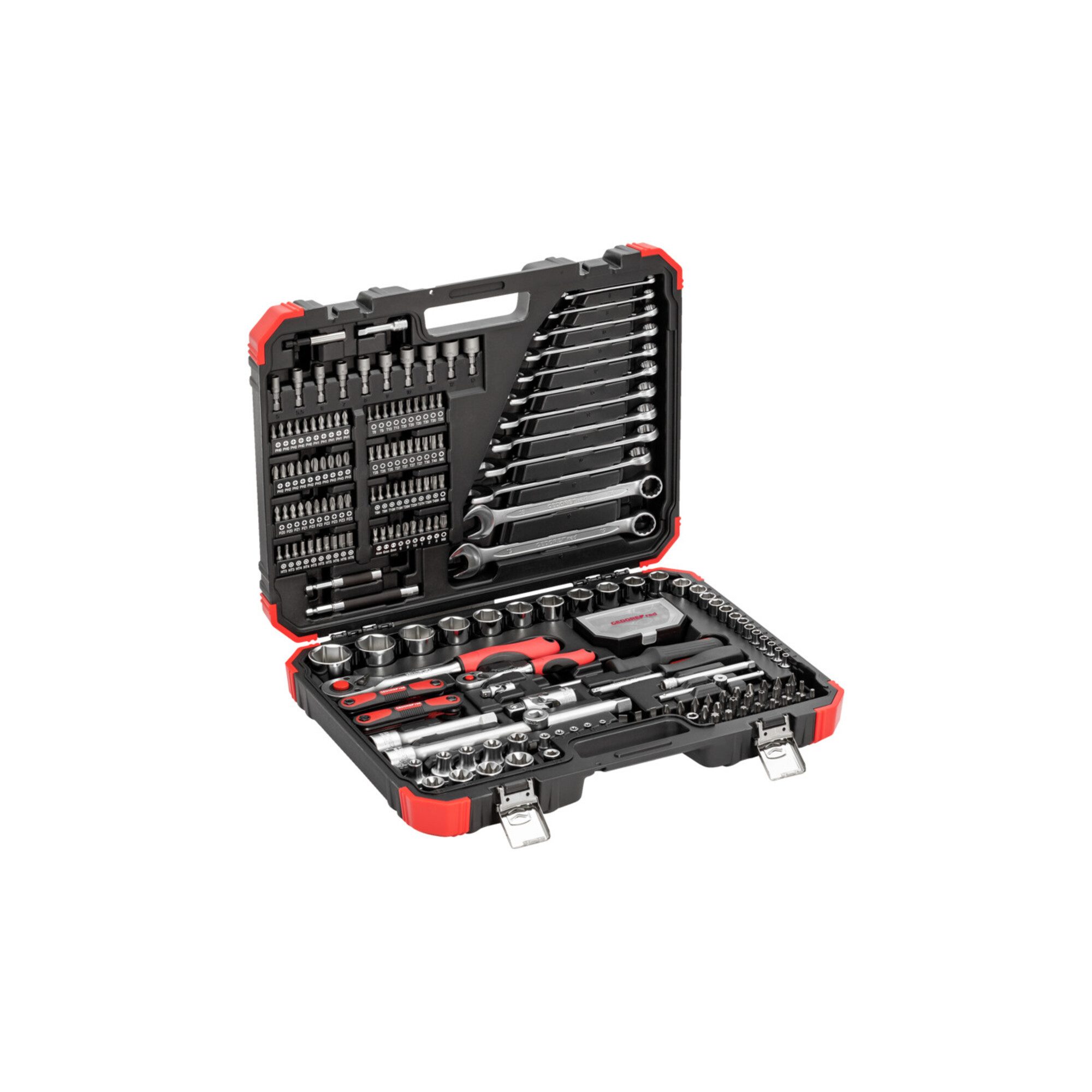 Gedore Red Steckschlüssel Gedore red Steckschlüsselsatz, Set 232tlg, 1/2 1/4 Zoll Antrieb, Adapt