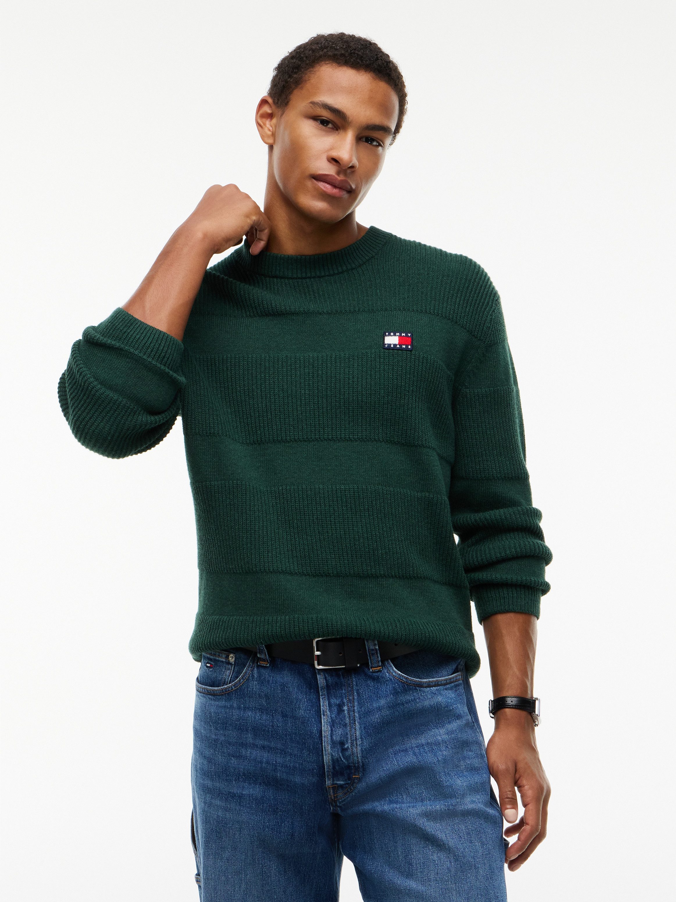 Tommy Jeans Strickpullover REGULAR TEXTURED SWEATER Regular fit mit Rundhalsausschnitt
