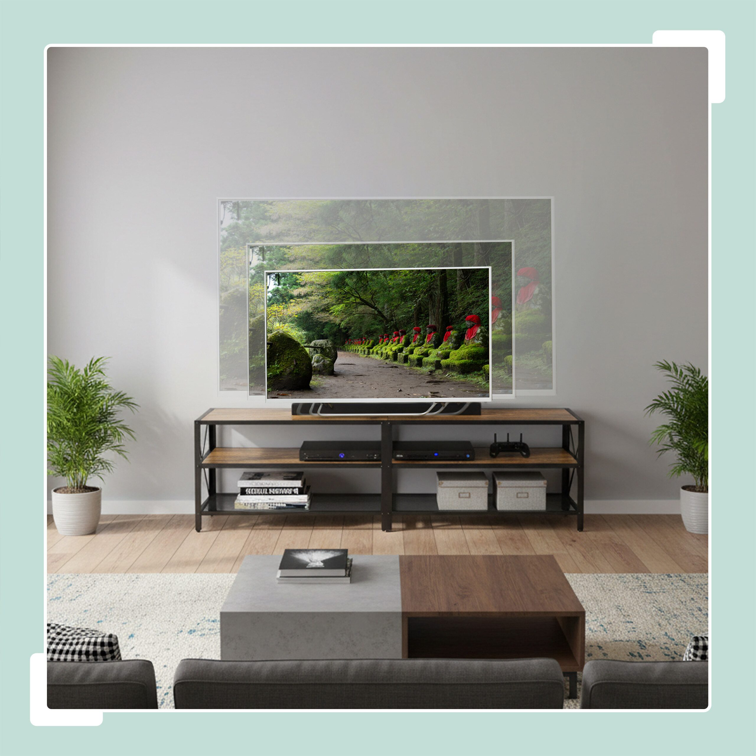 relaxdays TV-Bank TV Lowboard 4 Fächer, 180 cm
