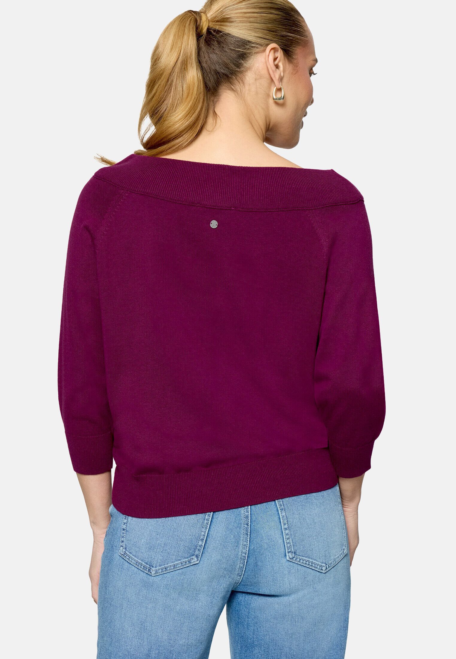 Zero Strickpullover Damen mit Carmenausschnitt (1-tlg) Plain/ ohne Details