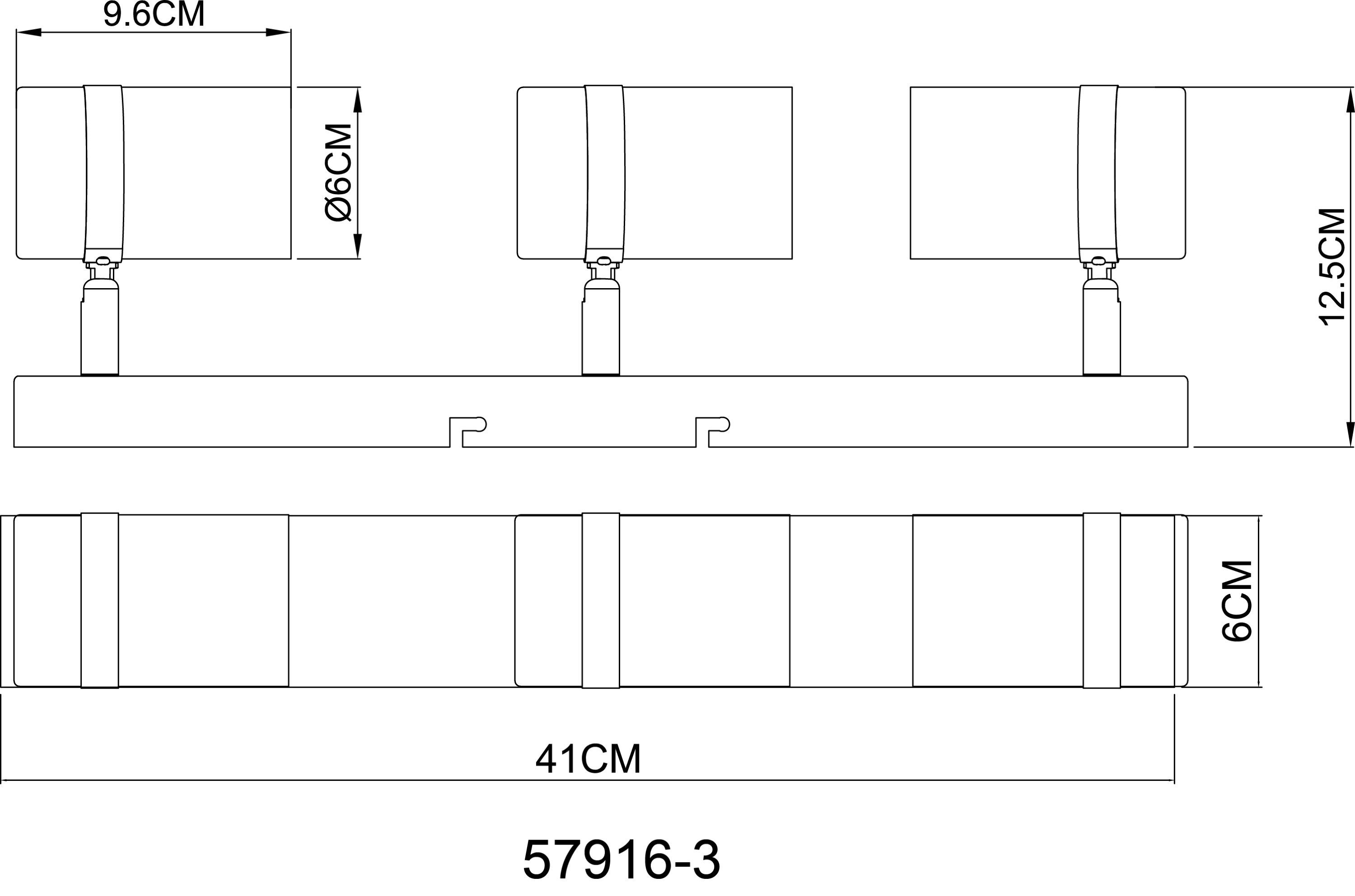 GLOBO LEUCHTEN Deckenspot Lighting GLOBO Wand-/Deckenspot cm) 41x6x12.50 TRABBY LBH (LBH Wand-/Deckenspot,