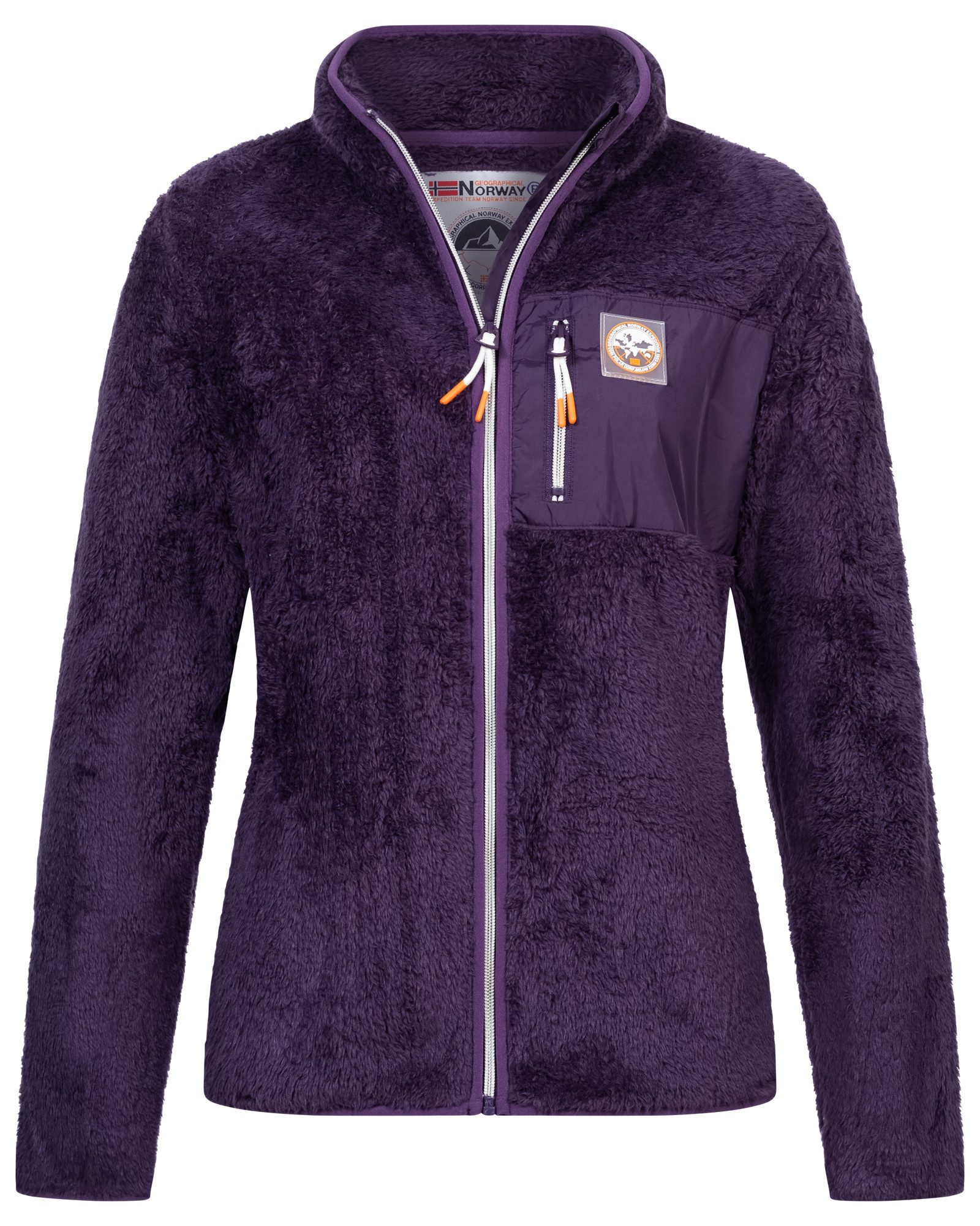 Geographical Norway Fleecejacke Damen Teddy Fleece Jacke Herbst Winter Jacke Sweater Übergangsjacke