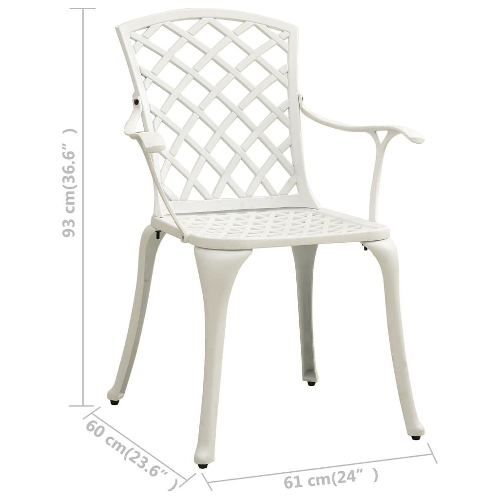 4 Gartenstühle Weiß furnicato Stk. Aluminiumguss Gartenstuhl
