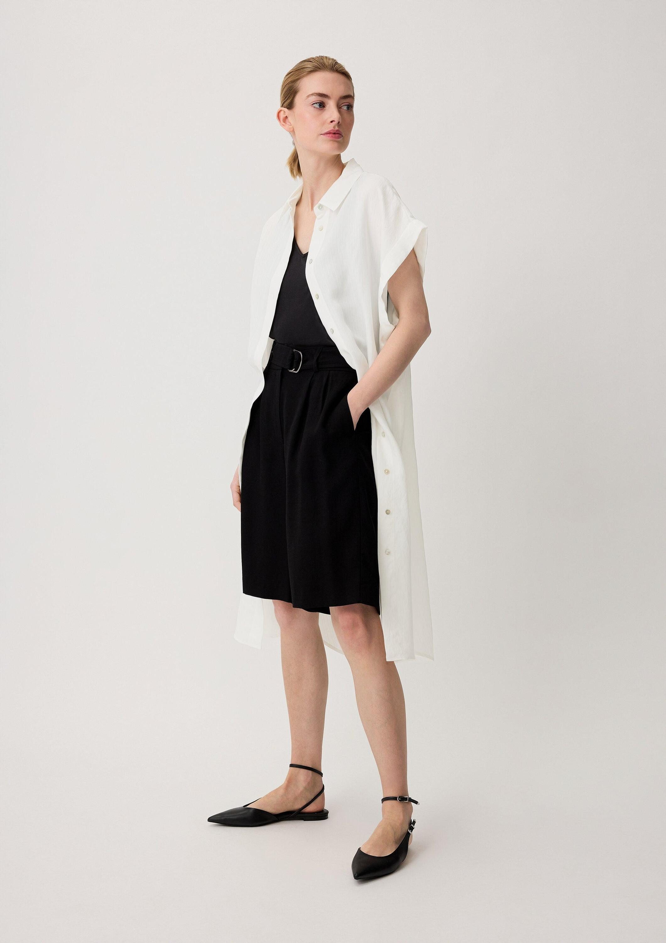 comma Kurzarmbluse Bluse Longbluse aus Modalmix