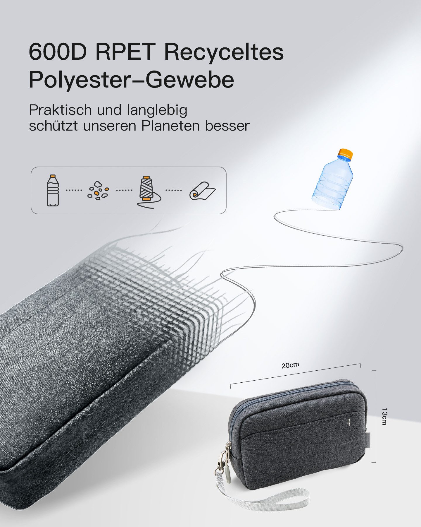 Inateck Taschenorganizer Kabeltasche Elektronik Organizer, Mehrzweck-Zubehörtasche – Bild 3 von 5