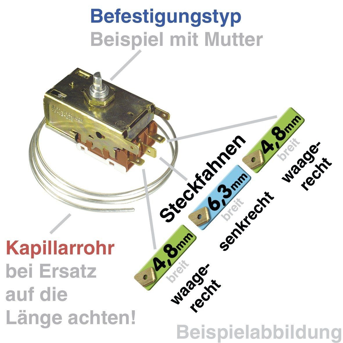 Thermodetektor Thermostat, BOSCH Kühlschrank wie / 00170157 Gefrierschrank easyPART