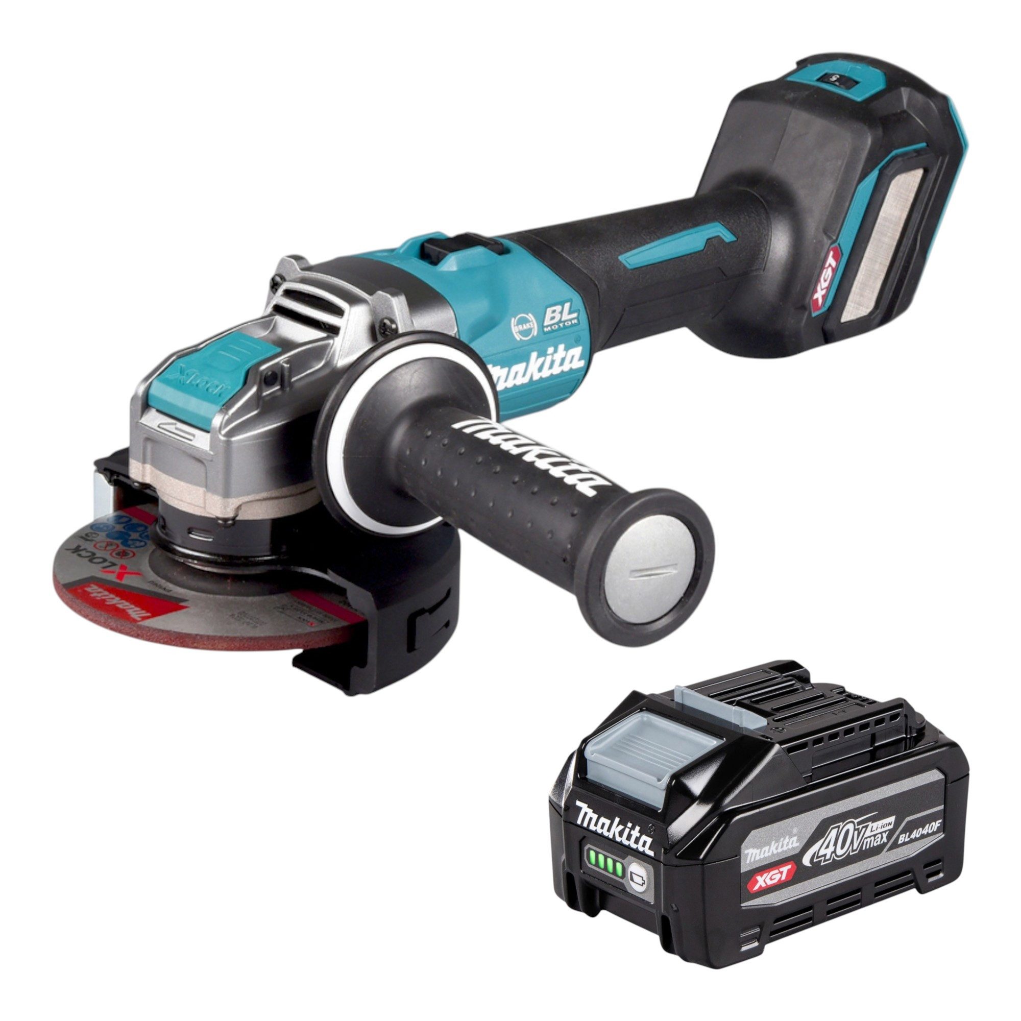 Makita Akku-Winkelschleifer GA 041 GU1 40 V max. 125 mm X-LOCK + 1x Akku 4,0 Ah - ohne Ladegerät