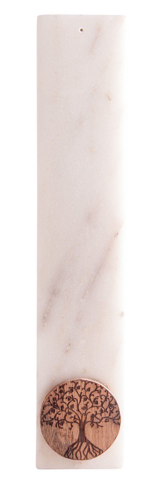 Berk Räucherschale Marmor Räucherstäbchenhalter - Lebensbaum, (1 St), Räucherstäbchenhalter aus Marmor mit Symbol aus Akazie