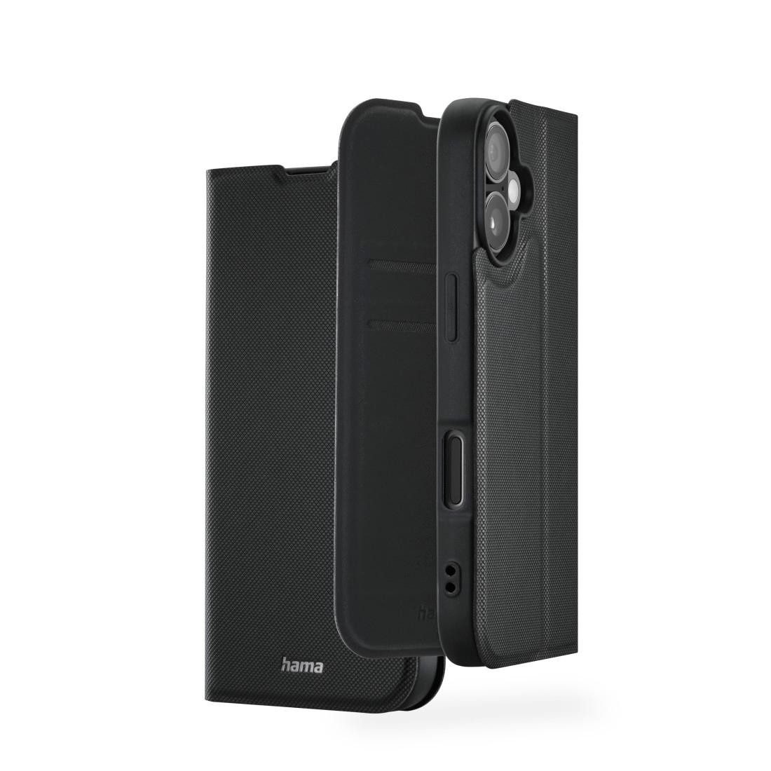 Smartphone-Hülle Handytasche Booklet für Apple iPhone 17 mit Kartenfächer, Schwarz