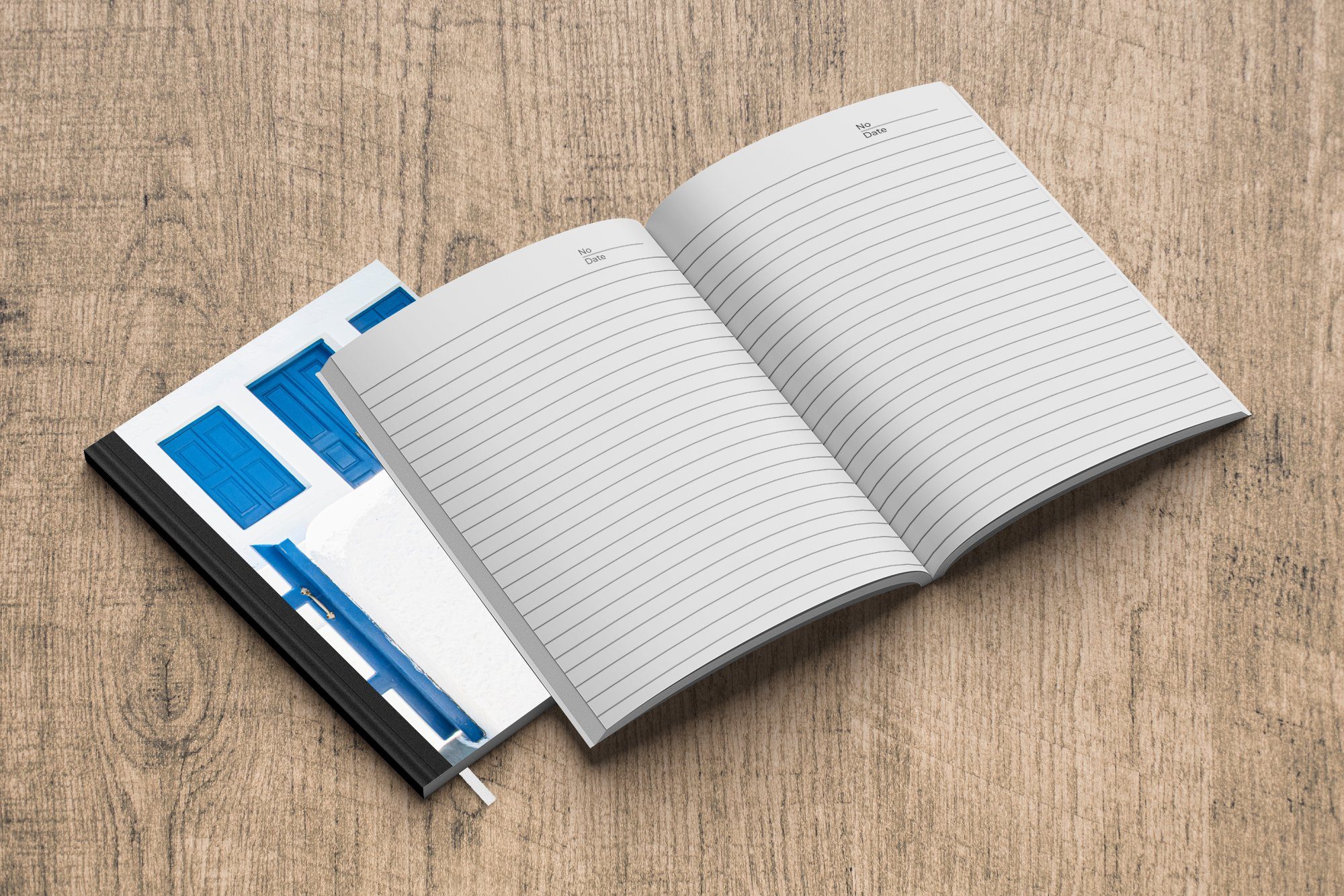 Notizheft, Türen, Weiß Merkzettel, MuchoWow Zaun - Journal, Blau - Architektur Tagebuch, - Notizbuch Seiten, - A5, 98 Haushaltsbuch