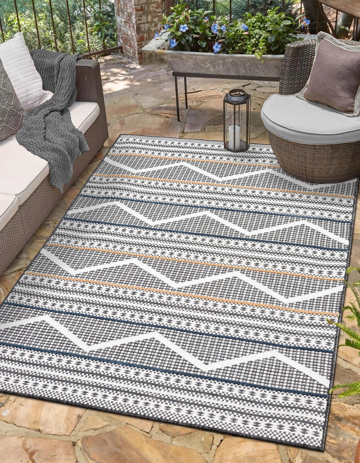 Myflair Möbel & Accessoires Teppich Shadow, LAGERRÄUMUNG!, rechteckig, Höhe: 8 mm, modernes Design, Outdoor geeignet, Balkon, Terrasse