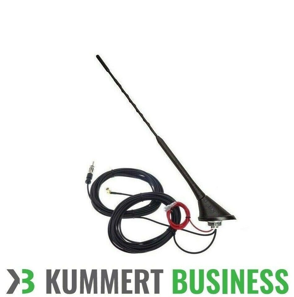 Kummert Business Dachantenne DAB+ Radio AM/FM Antenne 5m Kabel Verstärker  12V DIN SMB Autoradio-Ersatzantennenstab (für Dach)