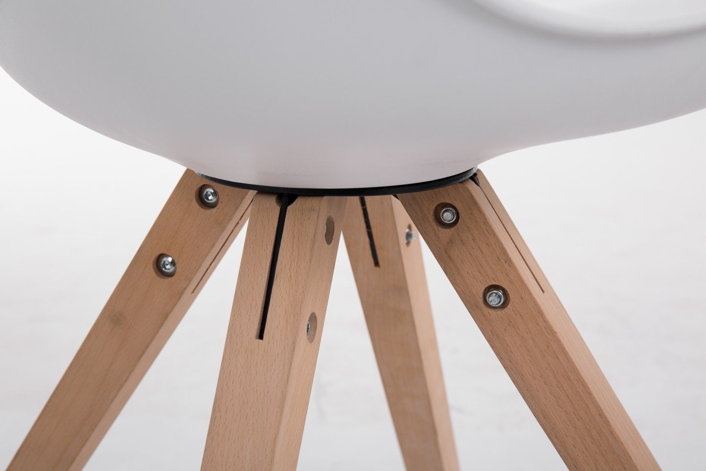 Küchenstuhl Toulouse Holzbeinen CLP eckigen Square, weiß mit Kunstleder