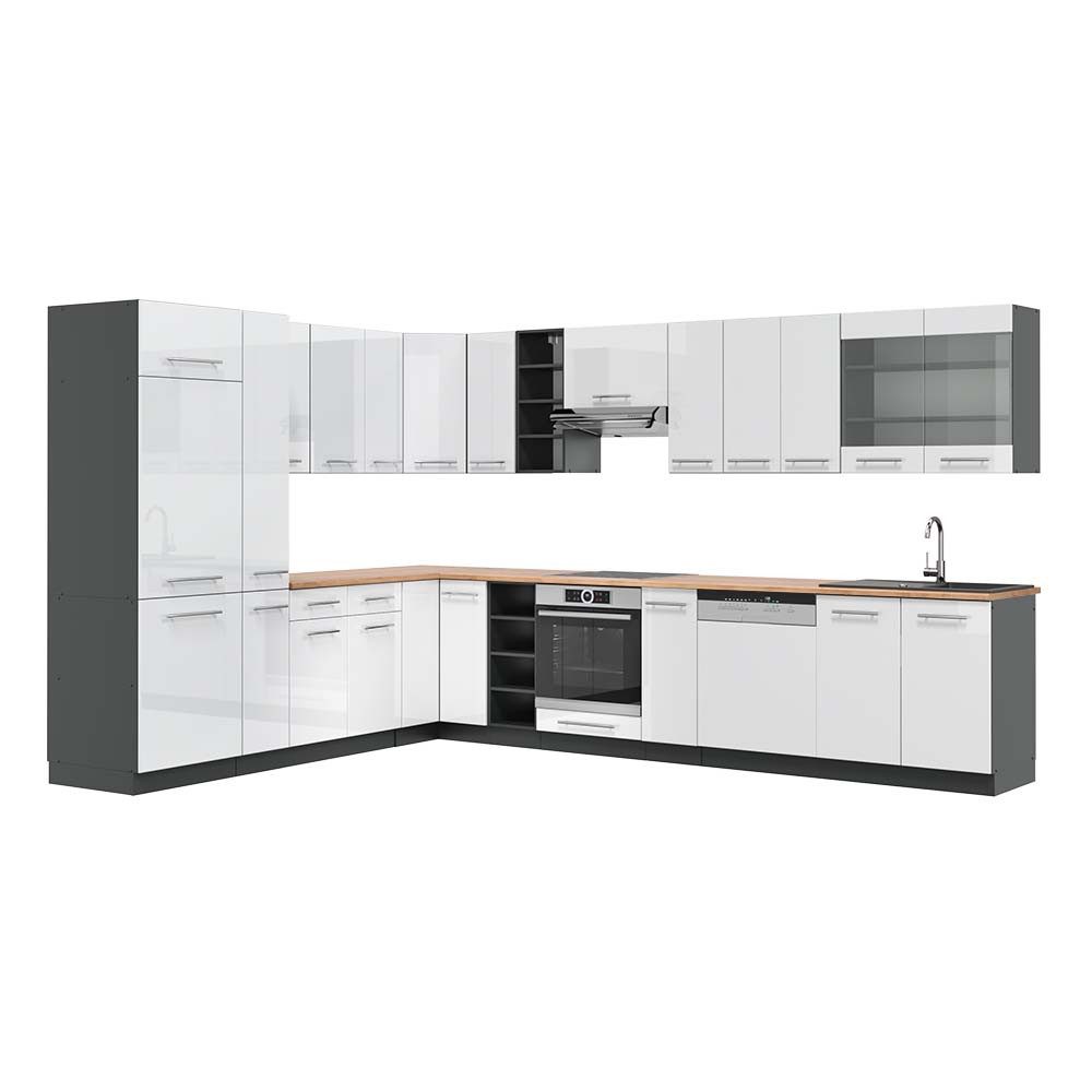 Vicco Winkelküche R-Line, Goldkraft Eiche/Anthrazit, 257 günstig online kaufen