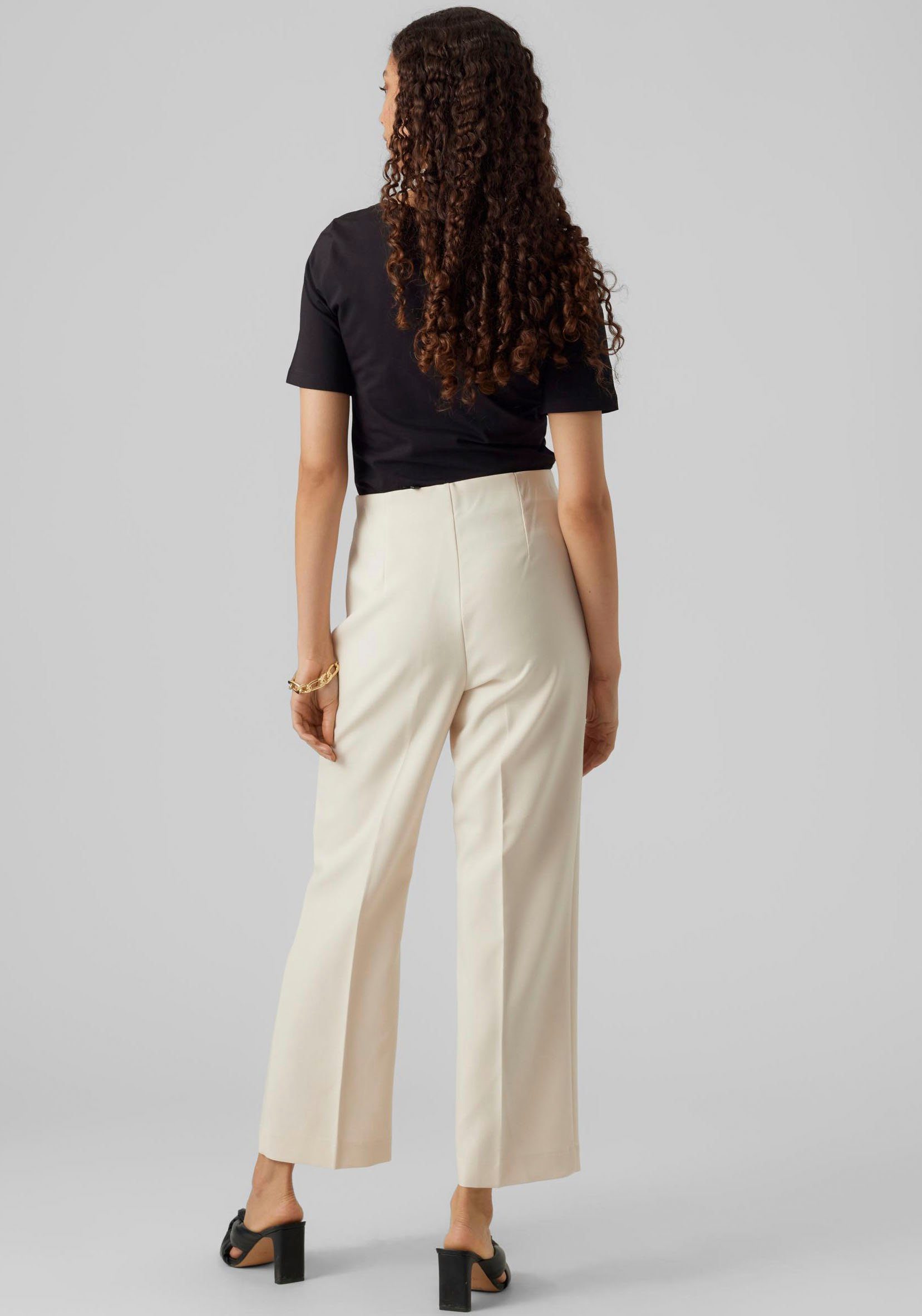 Vero Moda Anzughose VMSANDY HW STRAIGHT ANKLE PANT NOOS mit Stretch,  Schritthöhe „34”: 77 cm in Größe S- Das Model ist 175 cm groß und trägt  Größe S