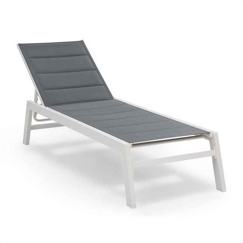 blumfeldt Gartenliege »Renazzo Lounge Liegestuhl 70/30 PVC/PE Aluminium 6-Stufen Weiß Grau«
