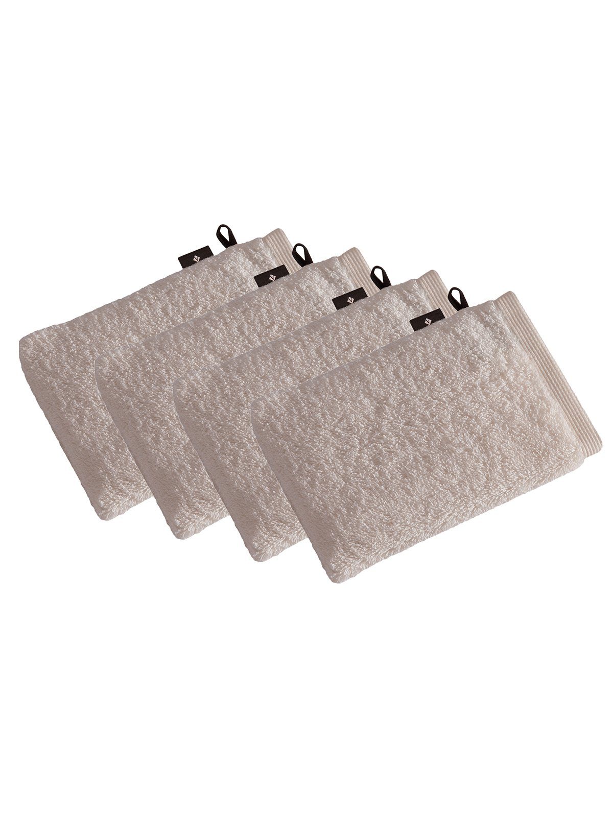 Vossen Waschhandschuh 4er Pack Waschhandschuh 22 x 16 cm High Line, Frottier (Spar-Set, 4-St), Vegan