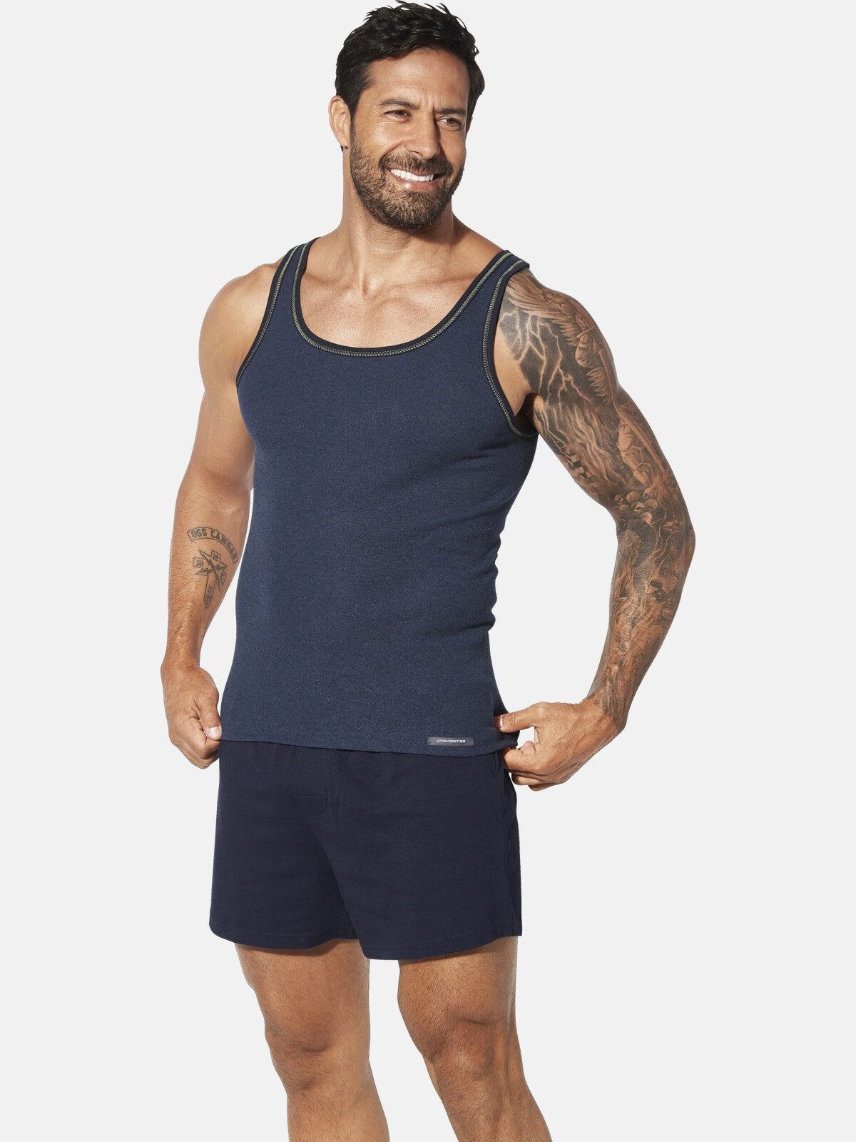 Jan Vanderstorm Unterhemd HARBUR (Set, 2-St., 2er-Pack) im Melange-Effekt günstig online kaufen