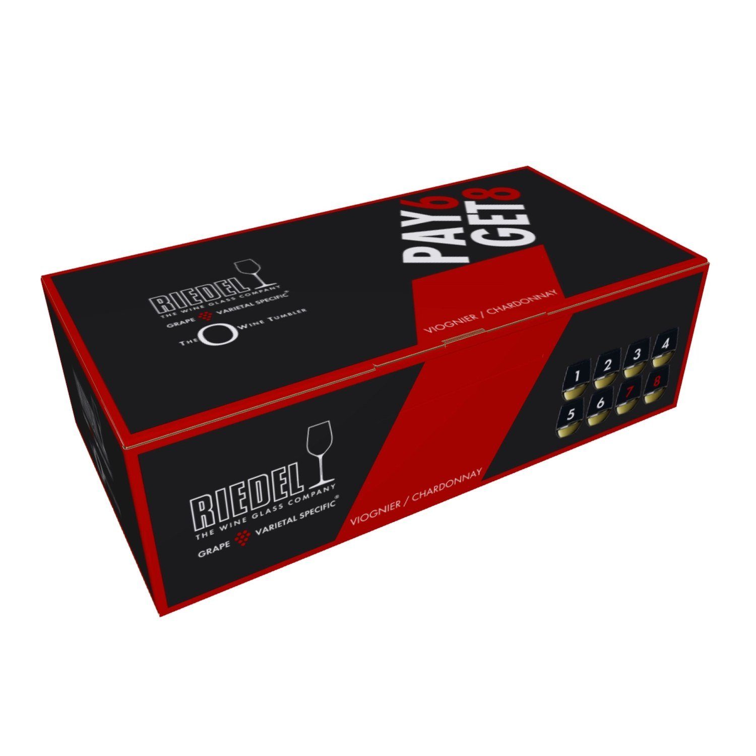 RIEDEL THE WINE GLASS COMPANY Weinglas O Viognier Chardonnay 8er Set, Kristallglas