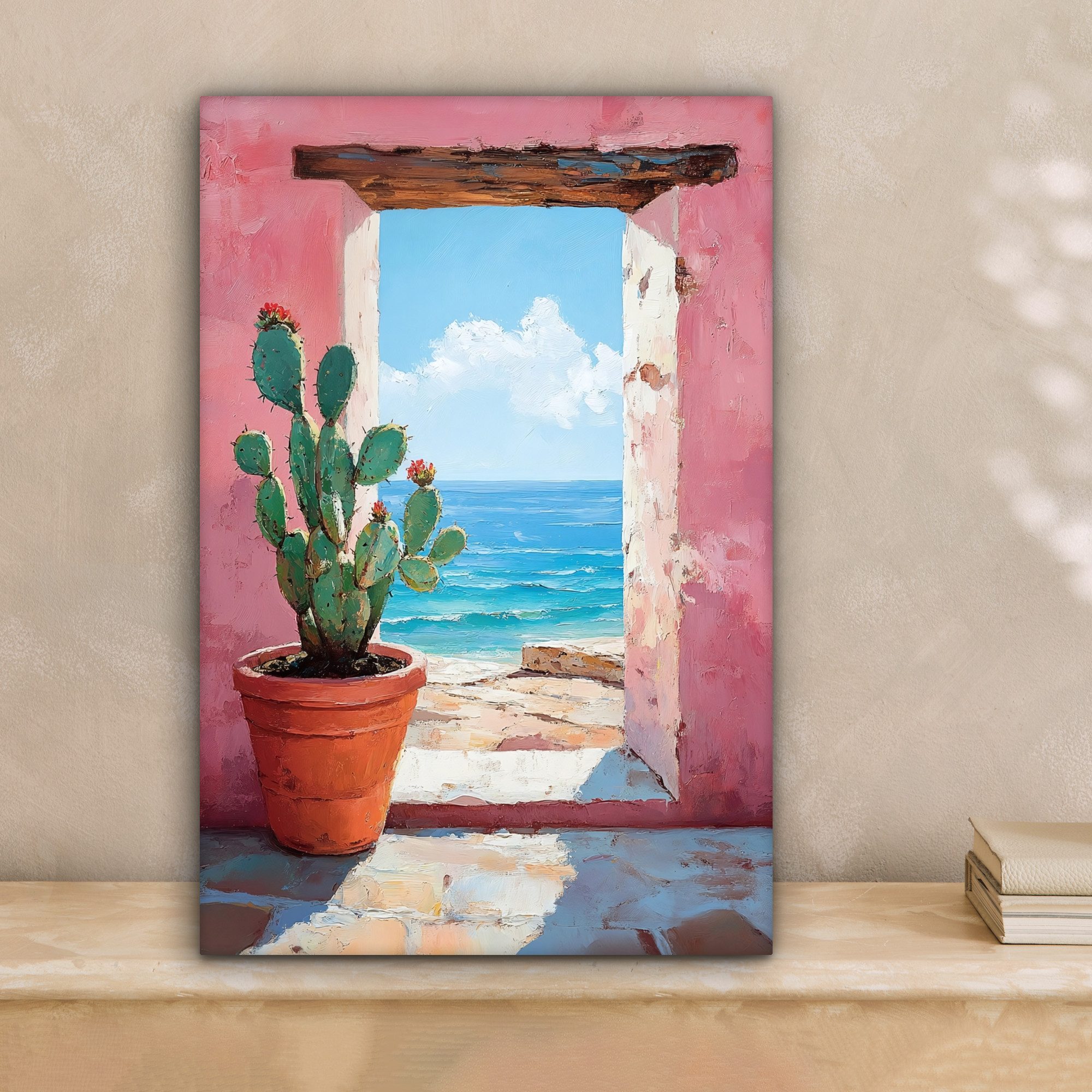 OneMillionCanvasses® Leinwandbild Meer - Rosa - Kaktus, Fotodruck (1 St), L günstig online kaufen