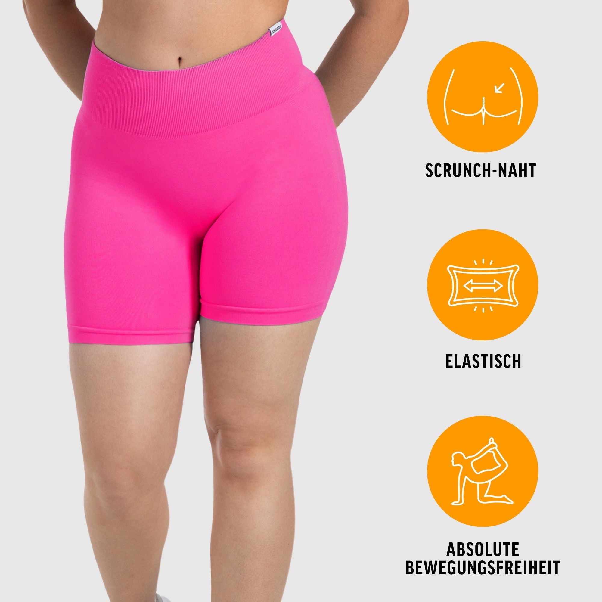 Smilodox Shorts Arleta, Short Leggings Shaped Fit, Scrunch-Effekt, Seamless Figurformende V-Kontur, High Waist Booty Scrunch, Fitness Sommer