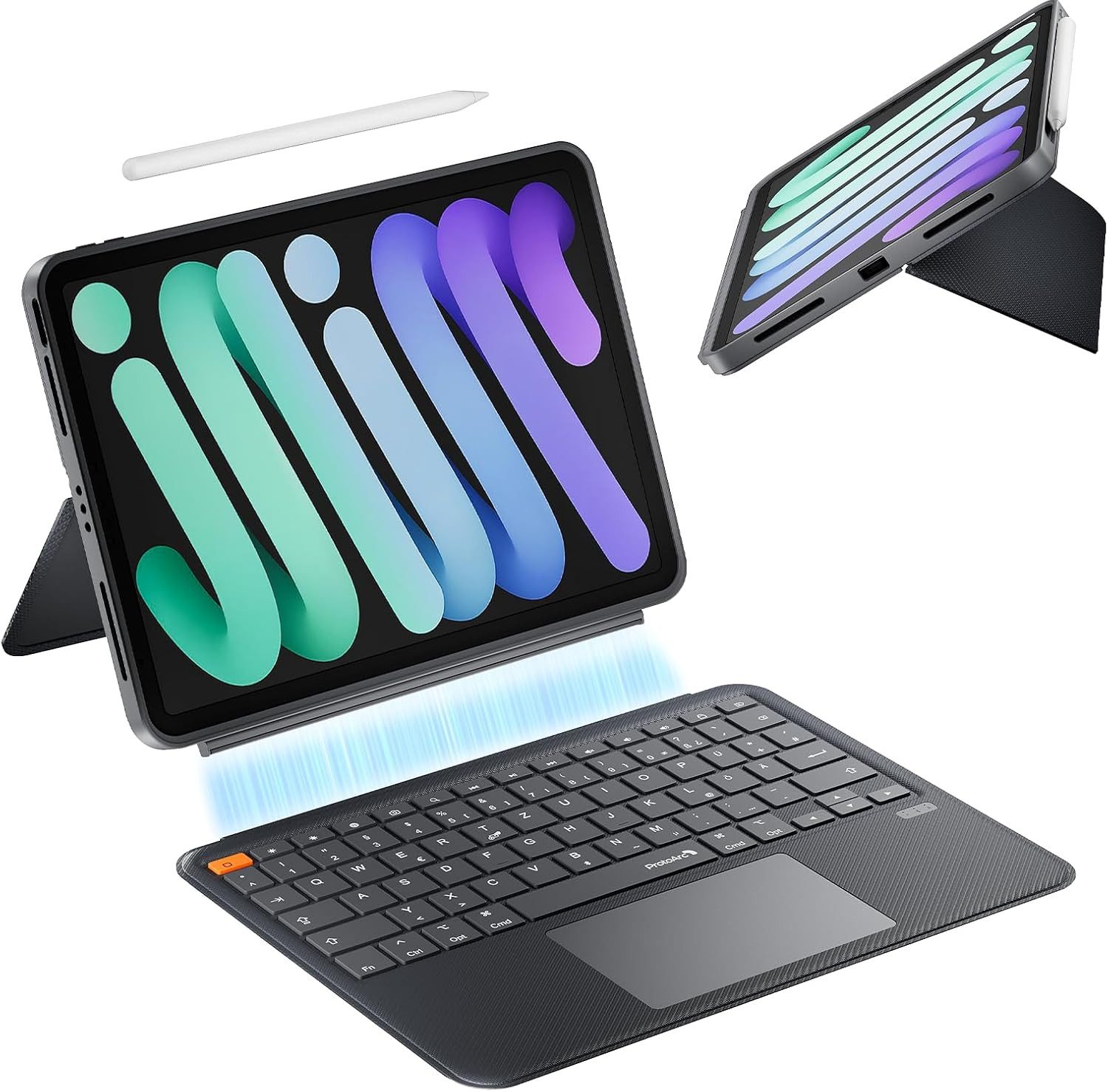 ProtoArc TK500 Hülle mit Tastatur Magnetisch Abnehmbar iPad Tastatur iPad-Tastatur (für iPad Air 11" M3 2025/M2 2024 Air 5/4, Pro 11“ 4/3/2/1)