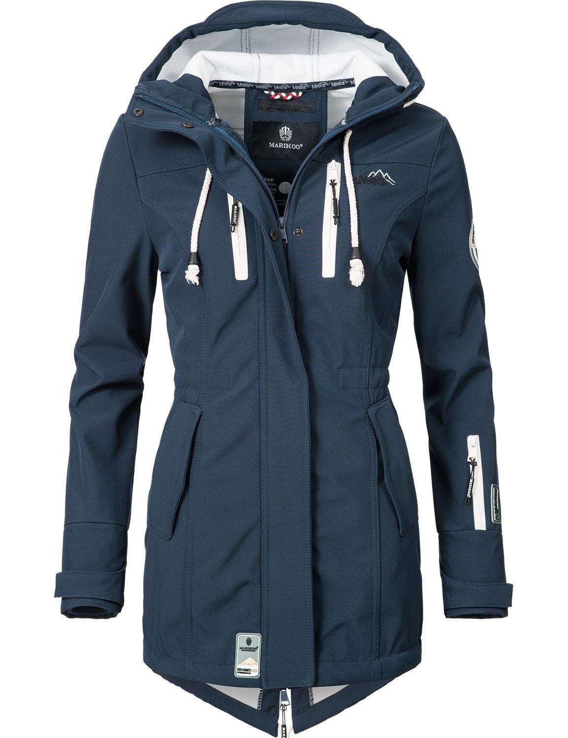 Marikoo Funktionsmantel Zimtzicke sportlicher Softshell Parka mit Kapuze