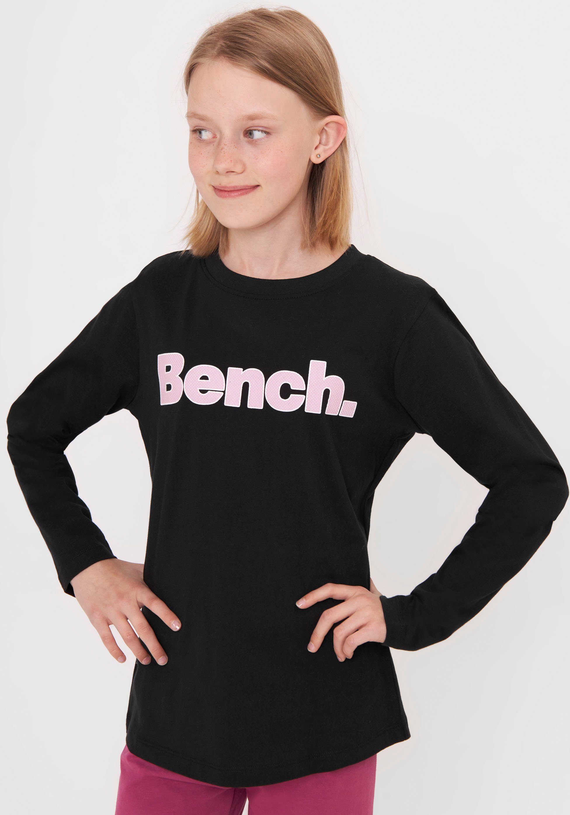 Bench. Langarmshirt GEMMYG mit Logodruck BLACK | Shirts