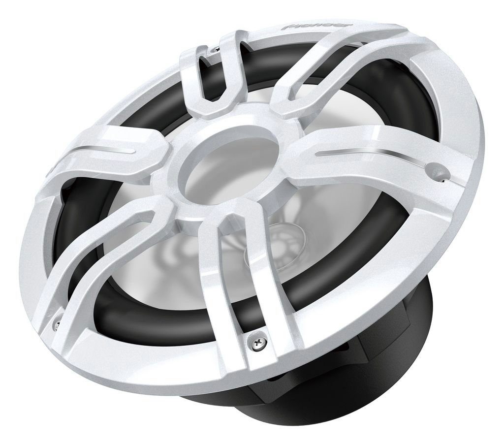 Pioneer TS-ME100WS Marinetauglicher 25 cm Subwoofer Gitter in Schwarz Weiss Auto-Subwoofer (300 W)