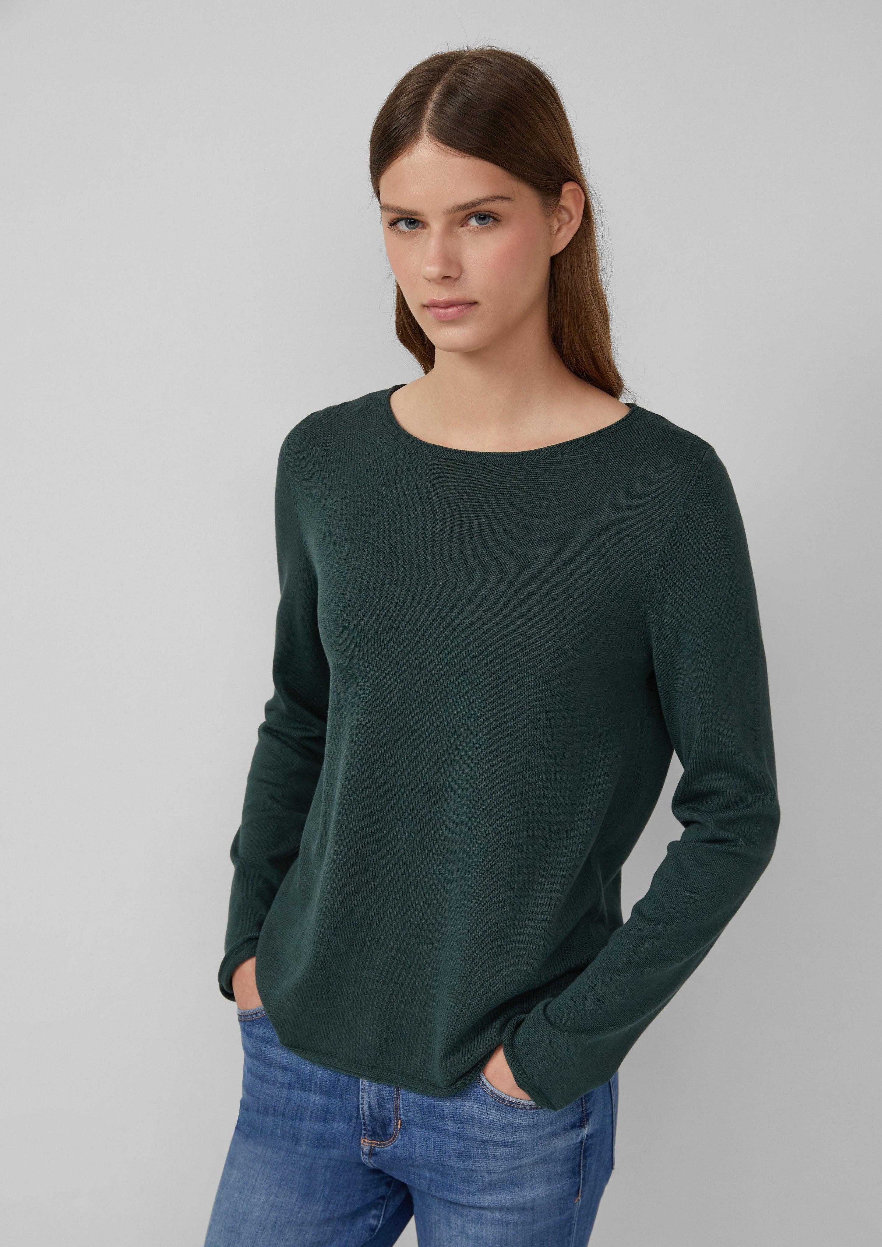 s.Oliver Strickpullover Weicher Feinstrickpullover mit Rollkanten günstig online kaufen