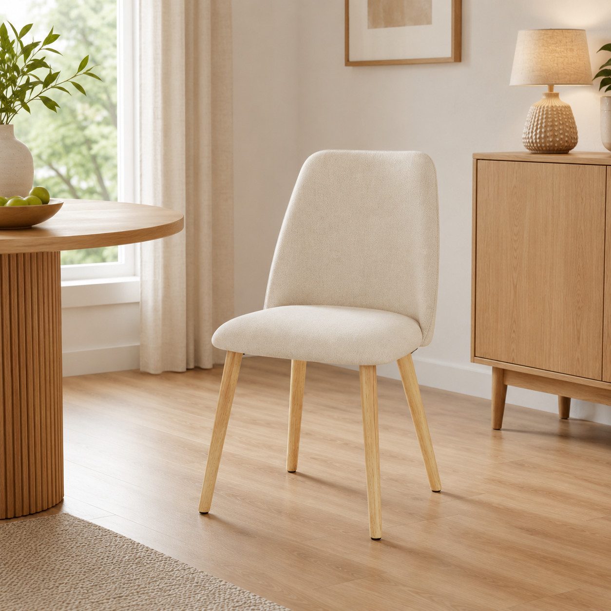 SHINEDEER Esszimmerstuhl Polsterstuhl (2er-Set, 2 St), mit Gummibaumholz-Beinen und Filz – ideal für Esszimmer, Wohnzimmer