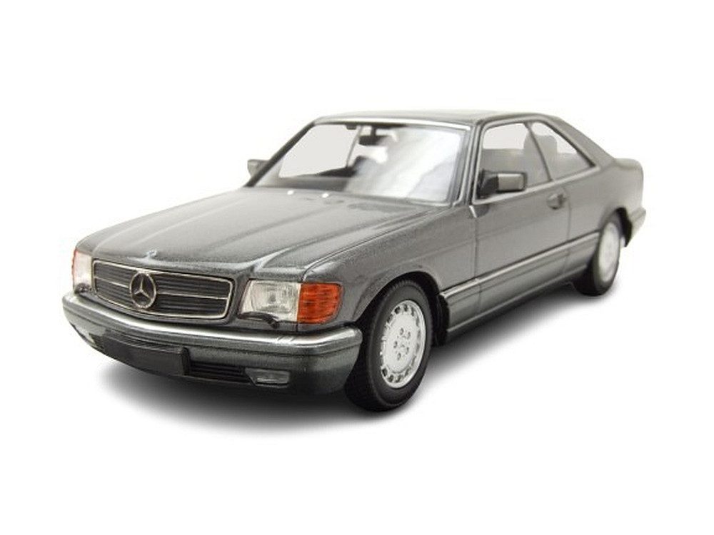 Maxichamps Modellauto Mercedes 560 SEC W126 1986 grau metallic, Maßstab 1:43