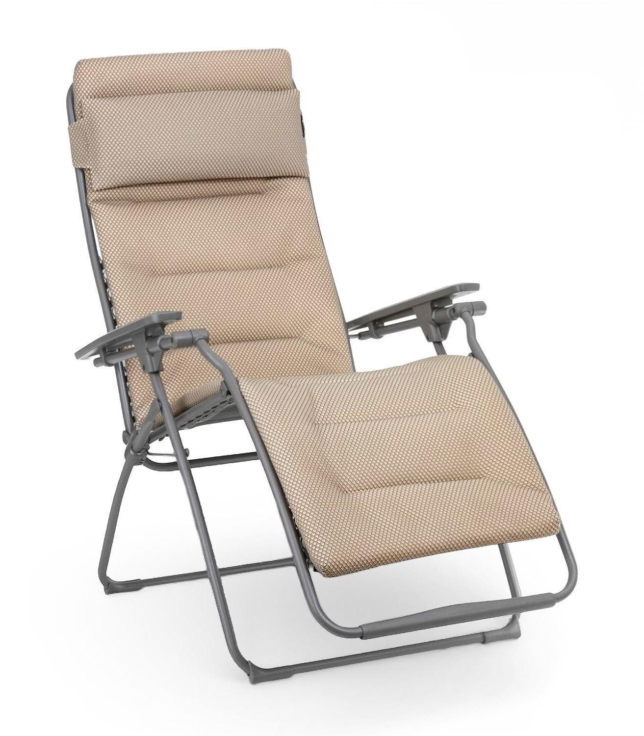 Lafuma Gartenstuhl Liegestuhl BE COMFORT FUTURA, Braun, Stahl, mit Polsterauflage, Klappbar, Relaxfunktion, B 71 x H 113 x T 83 cm