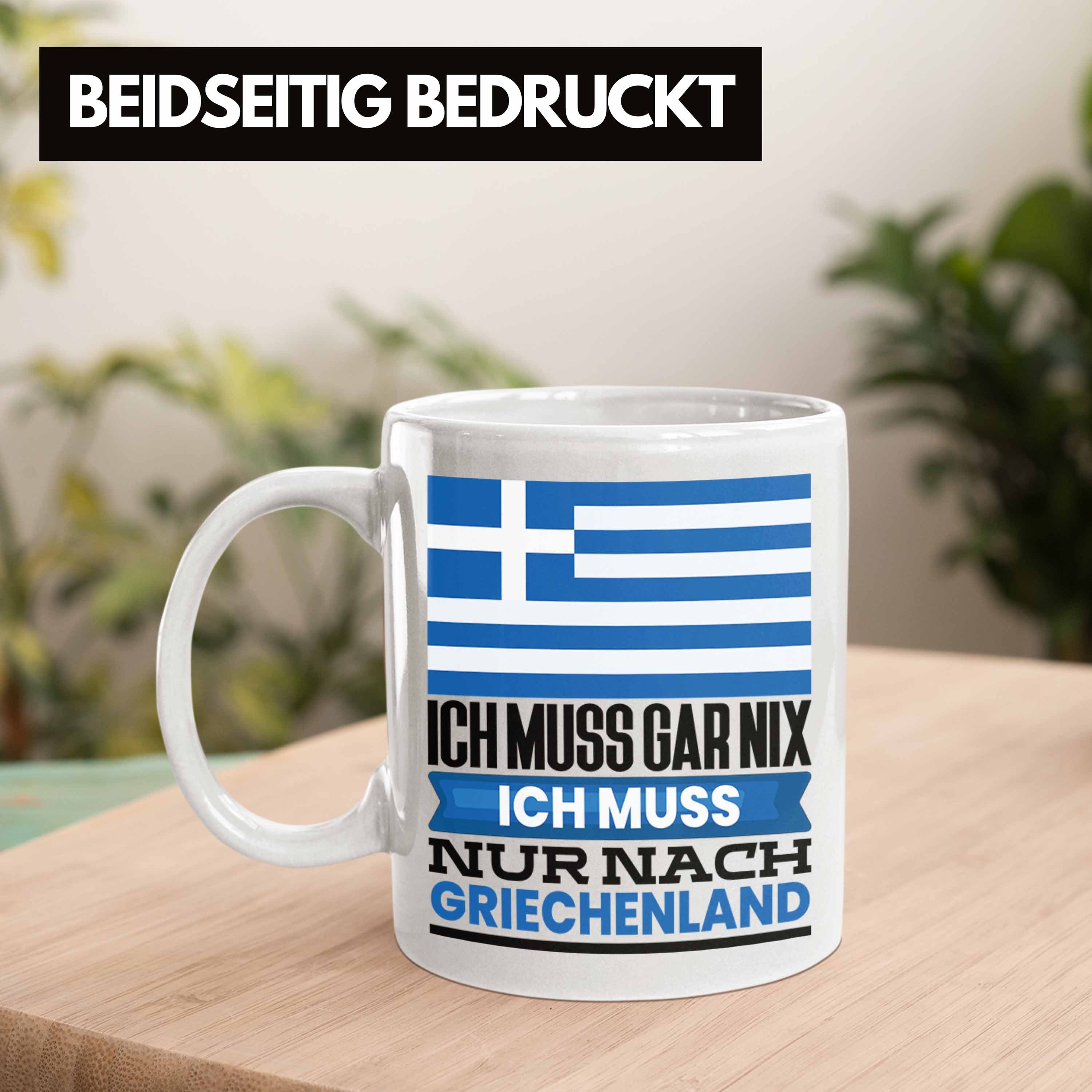 Trendation Geschenkide Geburtstag Griechenland Griechen für Geschenk Tasse Weiss Tasse Urlaub