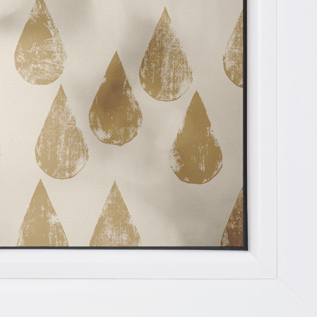 Drops Sichtschutz, - Fensterfolie LICHTBLICK Golden Gold, glatt blickdicht, Fensterfolie ORIGINAL, selbstklebend,